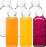 Norcalway Plastic Juice Bottles with Caps, Reusable Juicing Bottles, Clear Drink Containers with Lids for Juicing, Smoothie and Other Beverages - 12oz 6pcs - Image 2