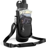 Noxgifix Water Bottle Holder with Strap,Water Bottle Bag,32/40 oz Large Capacity,Adjustable Shoulder Hand Strap,2 Phone Pocket Water Bottle Holder,Water Bottle Accessories for Camping Running Walking - Image 2