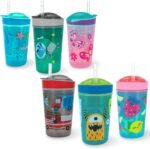 Nuby All in One Snack Bowl and No Spill Soft Straw Cup - Snack N' Sip Colors and Prints May Vary - Holds: 4.5 oz Container with Lid and 9 oz/ 270 ml Straw Cup (12 Months +) - Image 2