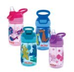 Nuby Kid’s Flip-it Reflex Push Button On-The-Go Printed Water Bottle with Soft Spout - 12oz / 360ml, 18+ Months, 1pk - you will receive one of the following colors, Aqua, Blue, Pink or Purple - Image 2
