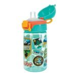 Nuby Kids Spill Proof Push Button and Travel Sticker Water Bottle with Soft Silicone Spout: 18+ Months, 14oz / 420ml - Image 2