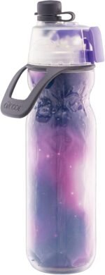 O2COOL Mist 'N Sip Misting Water Bottle 2-in-1 Mist And Sip Function With No Leak Pull Top Spout Reusable Sports Water Bottle - 20 oz (Celestial Purple) - Image 2