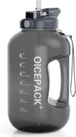 OICEPACK 128 oz Water Bottle 2 in 1 Lid - 1 Gallon Dishwasher Safe Motivational Water Bottle With Times To Drink Leak-proof Big BPA Free - Image 2