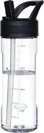 OLDLEY 20 kids Water Bottle with Straw,Tritan BPA-Free,Leak-Proof Design for Travel,Home, School, (Clear) - Image 2