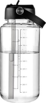 OLDLEY 32 oz Clear Water Bottle with Straw,Tritan BPA-Free, Wide Mouth, Leak Proof - for Gym, Travel, Home, School, Office (Clear) - Image 2