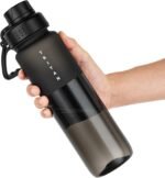 OLDLEY 32oz Frosted Clear Water Bottle, BPA-Free Tritan Plastic Reusable Water Bottle with Fast-Flow Spout Lid, Wide Mouth Leakproof Sports Drinking Bottle for Gym, School, Office, Travel,Black - Image 2