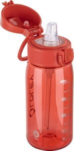 OLDLEY Kids Water Bottles with Straw 420ml/14oz BPA Free Tritan Water Bottle with Handle Leakproof School Sports Drinking Bottle for Toddler Boys Girls,Red - Image 2