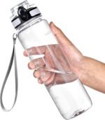 OLDLEY Water Bottle, 32oz Motivational Sports Water Bottle with Time Marker - Times to Drink - Tritan, BPA Free, Wide Mouth Leakproof, Clear (1 Bottle) - Image 2
