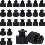 OLYCRAFT 100Pcs 24/410 Black Plastic Push Pull Replacement Caps 24mm Inner Diameter Twisted Sport Bottle Lid 1x1.2 Inch Plastic Water Bottle Cap for Water Bottle Replacement Tops Sport Bottle Lid - Image 2