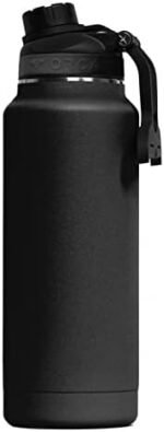ORCA Hydra 34oz | Insulated, Stainless Steel Water Bottle with Powder Coat Finish & Silicone Grip Whale Tale Handle, Dishwasher Safe Sports Bottle — Black - Image 2