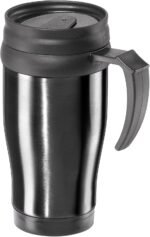 Oggi Commuter Travel Mug 14oz - Insulated Coffee Mug, Thermal Stainless Steel with Easy Grip Tumbler Handle - Black - Image 2