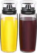 Oil and Vinegar Dispenser 2 Pack, Olive Oil and Vinegar Cruet Dispenser Bottle,Wide Opening(Easy Refilling) with lids, Sealed leakproof, Glass Oil Bottle for Kitchen Cooking, 9.5oz/280ml - Image 2