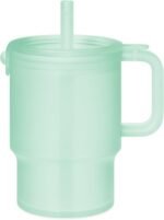 Olababy Clear Sense Silicone Tumbler with Handle & Straw 11 oz, Toddler & Kids Spill Proof Sippy Cup, Leak Resistant, BPA Free Baby Cup, Cupholder Compatible Travel Quencher (Mint, 1 PK) - Image 2