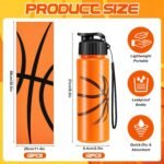 Olgaa 24 Pcs Sport Party Favors 12 Pcs Reusable Basketball Water Bottle Bulk 20 oz 12 Pcs Soft Cooling Towels Sports Accessories for Party Favor Players Lovers Team Gifts (Basketball) - Image 2