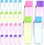 Olgaa 24 Pcs Water Bottle Bulk 16oz Kids Water Bottle Reusable Leak Portable Plastic Sports Drink Water Bottles With Handle Strap for Cycling Camping Hiking Gym Yoga (Light Pink, Purple, Green, Blue) - Image 2