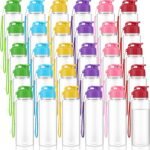 Olgaa 30 Pcs Water Bottles Bulk 17 oz Reusable Leak Portable Plastic Sports Drink Water Bottles with Handle Strap for Cycling Camping Hiking Gym Yoga (Colorful) - Image 2