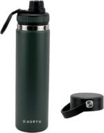 Olive Green 24oz Triple-Wall Stainless Steel Water Bottle – Wide Mouth, Leak Proof Thermos with Bonus Spout Lid – BPA-Free Flask for Gym, Hiking, Travel, Hot & Cold Drinks - Image 2