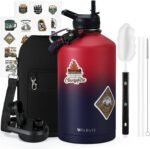 One Gallon Water Bottle Insulated, Triple Wall Vacuum Cold for 48 Hrs & Leak-proof & Non-BPA, 128oz Christmas Stainless Steel Gifts Water Jug with Paracord Handle Straw Spout Lids - Image 2