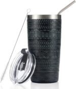 Onebttl Car Guy Gifts for Men Women Tumbler - 20oz/590ml Double Wall Vacuum Insulated Stainless Steel Travel Tumbler Cups with Lid & Straw - Car Lovers or enthusiast Gift - Tire Marks - Image 2