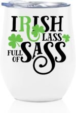 Onebttl Irish Gifts for Women Men, Ireland Gift for Irish for St Patricks Day Christmas, 12oz Stainless Steel Tumbler with Lid - Full of Sass - Image 2