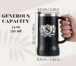 Onebttl Personalized Beer Stein, Beer Mug with Handle - Gifts for Beer Lovers, Men Who Have Everything on Birthday, Christmas - Customized Monogram 24 oz Double Wall Stainless Steel Cup, J - Image 2