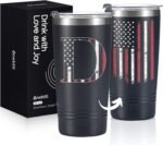 Onebttl Personalized Gifts for Men, Initial Birthday Gifts for Dad, Grandpa, Uncle, Brother, Friends, American Flag Tumbler - 20oz Insulated Stainless Steel Tumbler - D - Image 2