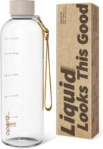 Opard Slim Water Bottle 27oz, Dishwasher Safe Plastic Water Bottle BPA-Free, Leakproof Screw Top, Clear Cream, Reusable for Travel School Sport Gym Hiking - Image 2