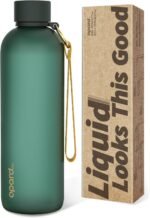 Opard Slim Water Bottle 27oz, Dishwasher Safe Plastic Water Bottle BPA-Free, Leakproof Screw Top, Forest Green, Reusable for Travel School Sport Gym Hiking - Image 2