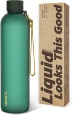 Opard Slim Water Bottle 32oz, Dishwasher Safe Plastic Water Bottle BPA-Free, Leakproof Screw Top, Forest Green, Reusable for Travel School Sport Gym Hiking - Image 2
