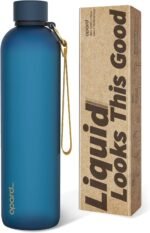 Opard Slim Water Bottle 32oz, Dishwasher Safe Plastic Water Bottle BPA-Free, Leakproof Screw Top, Midnight Blue, Reusable for Travel School Sport Gym Hiking - Image 2