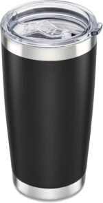 Orebigo 20 oz Tumbler with Lid Stainless Steel Double Wall Vacuum Insulated Tumblers Powder Coated Cups Travel Mug Keep Drinks Cold and Hot, Black - Image 2