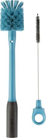 Owala 2-in-1 Water Bottle Brush Cleaner and Water Bottle Straw Cleaner Brush, Water Bottle Brush with Removable Head and Twist n� Hide Straw Brush, Smokey Blue - Image 2