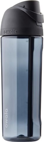 Owala FreeSip Clear Tritan Plastic Water Bottle with Straw, BPA-Free Sports Water Bottle, Great for Travel, 25 Oz, Very, Very Dark - Image 2