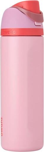 Owala FreeSip Insulated Stainless Steel Water Bottle with Straw for Sports and Travel, BPA-Free Sports Water Bottle, 24 oz, Pink, Angel Food Cake - Image 2