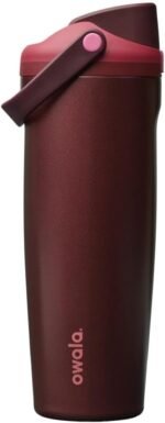 Owala FreeSip Sway Insulated Stainless Steel Water Bottle with Two-Way Spout, Built-In Straw and Bucket Handle, Made for Travel, School, and Sports, 30oz, BPA Free, Leak Proof, Black Cherry - Image 2