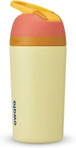 Owala Kids Flip Insulated Stainless-Steel Water Bottle with Straw and Locking Lid, 14-Ounce, Orange/Yellow (Misty Horizon) - Image 2