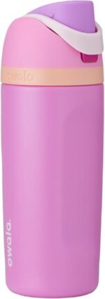 Owala Kids FreeSip Insulated Stainless Steel Water Bottle with Straw for Sports, Travel, and School, BPA-Free Sports Water Bottle, 16 oz, Pink/Purple Sweet Tooth - Image 2