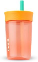 Owala Kids Insulation BPA-Free Plastic Tumbler with Spill Resistant Flexible Straw, Easy to Clean, Kids Water Bottle, Great for Travel, Dishwasher Safe, 15 Oz, Orange and Peach (Watermelon) - Image 2