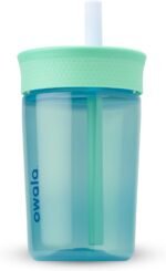 Owala Kids Insulation BPA-Free Plastic Tumbler with Spill Resistant Flexible Straw, Easy to Clean, Kids Water Bottle, Great for Travel, Dishwasher Safe, 15 Oz, Teal and Aqua (The Blues) - Image 2