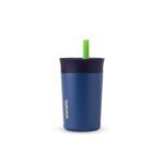 Owala Kids Insulation Stainless Steel Tumbler with Spill Resistant Flexible Straw, Easy to Clean, Kids Water Bottle, Great for Travel, Dishwasher Safe, 12 Oz, Navy and Blue (Home Base) - Image 2