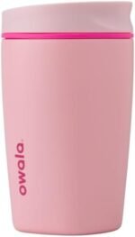 Owala SmoothSip Slider Insulated Stainless Steel Coffee Tumbler, Reusable Iced Coffee Cup, Hot Coffee Travel Mug, BPA Free 12 oz, Pink (Pucker Up) - Image 2