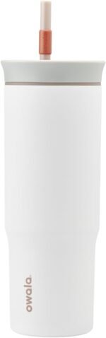 Owala Stainless Steel Triple Layer Insulated Travel Tumbler with Spill Resistant Lid and Straw, BPA Free, 24 oz, Grey/White (Iced Tea) - Image 2