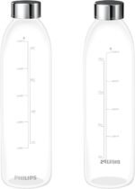 PHILIPS 2 Pack Glass Water Bottles ADD907P2, 16.9 oz Stainless Steel Bottles for PHILIPS ADD5930BK/37 Countertop Water Dispenser, Leakproof Travel Bottles Juice Bottles for Refrigerator - Image 2