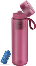 PHILIPS Water GoZero Active BPA-Free Water Bottle with Fitness Tap Water Filter, Sport Squeeze Water Bottle, Lightweight, 32 oz with Fitness Filter, Plum - Image 2