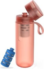 PHILIPS Water GoZero Active BPA-Free Water Bottle with Fitness Tap Water Filter, Sport Squeeze Water Bottle, Lightweight, Blue, 20 oz with Fitness Filter, RED - Image 2