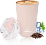 PHILORN Pink Coffee Tumbler - 12 OZ Insulated Coffee Mug With Lid, Leak Proof Thermo Cup for Hot and Iced Drinks, Stainless Steel Vacuum Pink Cup with Double Wall… - Image 2