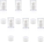 PINE & LINEN 6 Pack 0.5OZ/15ML Airless Pumps Bottles, Clear Travel Size Lotion Container Refillable Pump Dispensers, Vacuum Cosmetic Pump for Foundation/Cream/Shampoo - Image 2