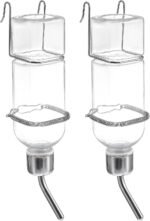 POPETPOP 2Pcs Pet Water Feeder Bunny Fountain Drinking Bottle for Small Pets Automatic Hanging Dispenser for Hamsters and Rabbits Design - Image 2