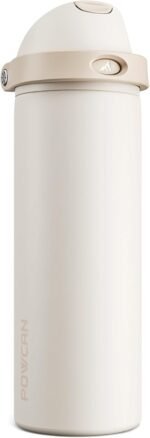 POWCAN 24 oz Insulated Water Bottle: 2-in-1 Push-Button Spout & Quick-Flip Straw, Leakproof, Cold 24Hrs, Fits Car Cup Holder, Stainless Steel Water Bottle for Sports, Travel, School, Gift (Oat Mousse) - Image 2