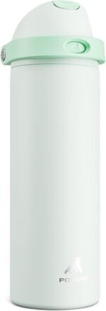 POWCAN 24 oz Vacuum Water Bottle for Office: Spill Proof Lid with Straw, Lightweight, Double Walled, BPA-Free, Insulated Stainless Steel Flask for College, Travel, Sport, Daily Use, Gift (Mint Green) - Image 2